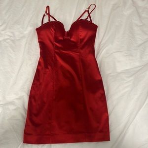 bebe satin bustier dress red size 4